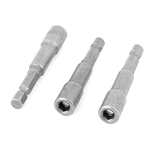 uxcell 65mm Length 5.5mm Hex Socket Driver Bit Magnetic Nuts Setter 3 Pcs