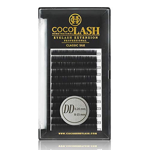 COCO Honey Lash Eyelash Extensions, Classic DD Curl [0.20mm], Faux Mink Individual Lash Extensions (Length: 8-15mm Mix)