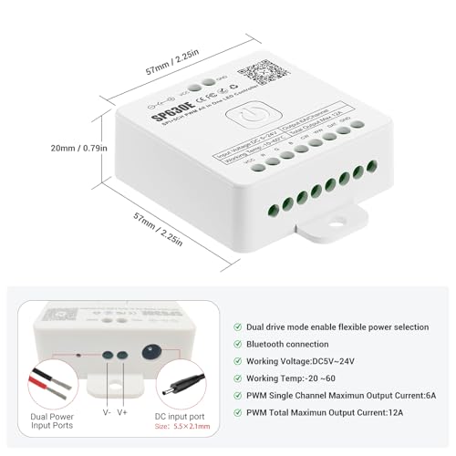 Tira de luz LED RGBW COB DC24V con control remoto miniatura 6