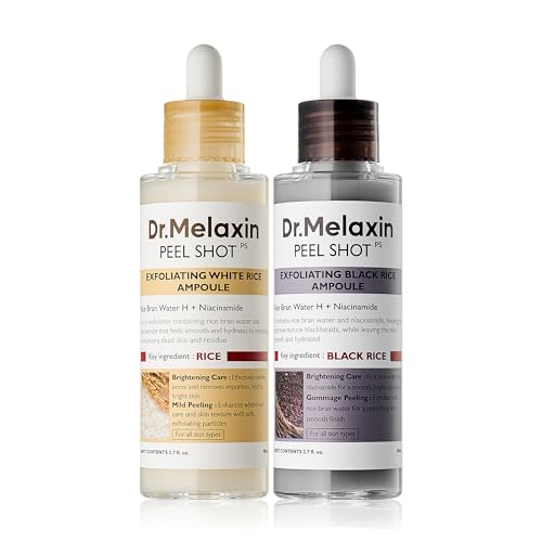 Dr.Melaxin Peel Shot Glow Rice Peeling Ampoule Duo Daily Soft Exf...