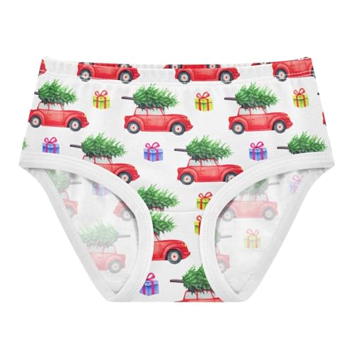 Joisal Cotton Toddler Underwear Floral Red Vintage Cars Christmas Trees Cute Panties Girl Print Briefs Kids Undies 2t