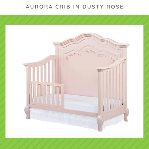 Image of Toddler Bed Safety Guard Rail for Evolur Baby Convertible Cribs - Solid Wood Rail for Convertible Crib to Toddler Bed Conversion - Safety Bed Rail for Children (Dusty Rose, Model 846)