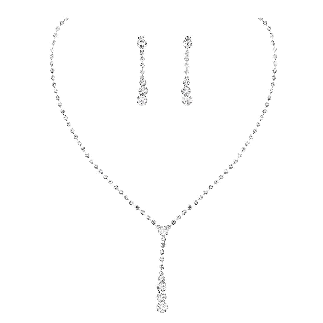 KOQAIIZ Conjunto de Collar de Diamantes Mujeres Diamantes Imitación Collar Pulsera Colgante Pendientes de Clip Conjuntos de la Boda del Partido