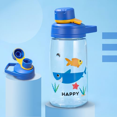 Image of BAYBEE Joy Baby Sipper Water Bottle for Kids | Spill-Proof & BPA Free Safe Sippy Water Bottle 480ml for Kids 6+ Months | Drinking Training Sipper Bottle for School Kids & Toddlers, Boys Girls (Blue)