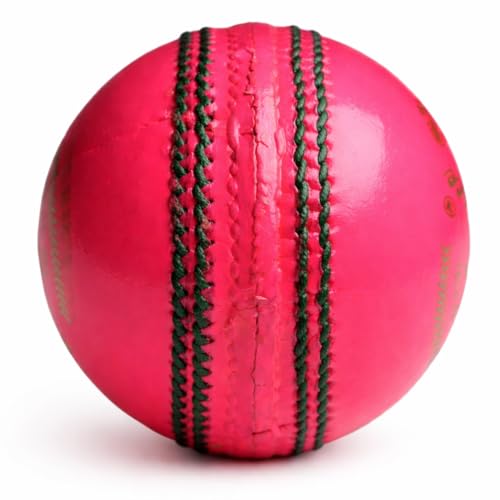 Image of KHELSPACE KS-20 Pink Leather Cricket Ball - Hand-Stitched for Match Play and Training, Premium Durability