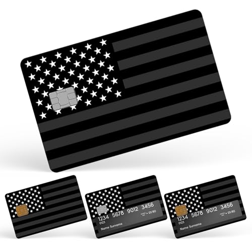 USA Flag Black Credit Card Skin Debit Card Stickers for Key, Debit, Credit, Bank Card 4PCS Card Skin for Adults