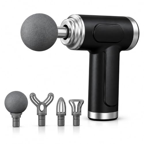 Image of ONESTA Percussion Massage Gun | Rechargeable Deep Tissue Body Massager 6 Speed Levels | 4 Interchangeable Heads | Cordless Muscle Massager for Full Body Pain Relief Men & Women (Multicolours)