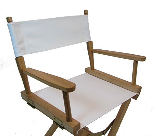 Personalized Imprinted TLT Contemporary 18 Inch Table Height Natural Frame Director's Chair - White