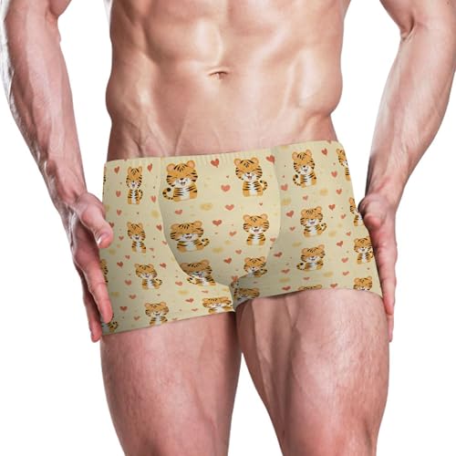 Cute Tiger Mens Swim Trunk Swimwear Bathing Suit Swim Brief Square Leg Board Short S B04042352