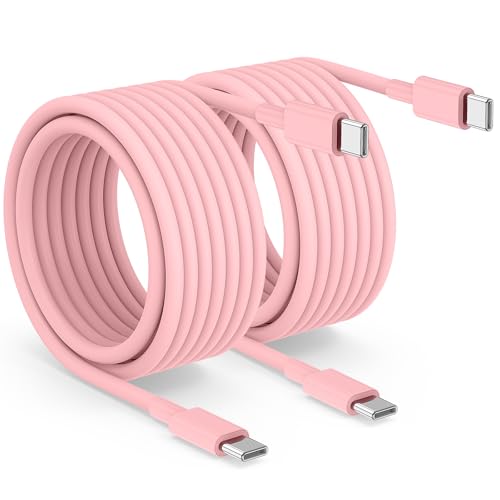 Image of 2pack 10ft USB C to C Cable, 60W Type C to Type C Fast Charging Cord for iPhone 17 16 15 Pro, Pro Max, Plus, iPad Pro, MacBook Air 13 inch, iPad Pro, Air, for Samsung Galaxy S25 and More, Pink