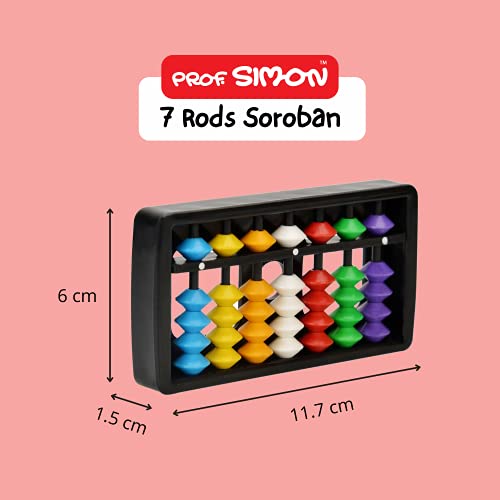 Image of 7 Rods /Digits Soroban Plastic Abacus With Multi-Colored Beads, Kid
