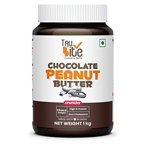 Image of Trubite Chocolate Peanut Butter (Crunchy) 1kg | High in Protein | Goodness of Dark Chocolate | No Cholesterol | Rich in Antioxidant