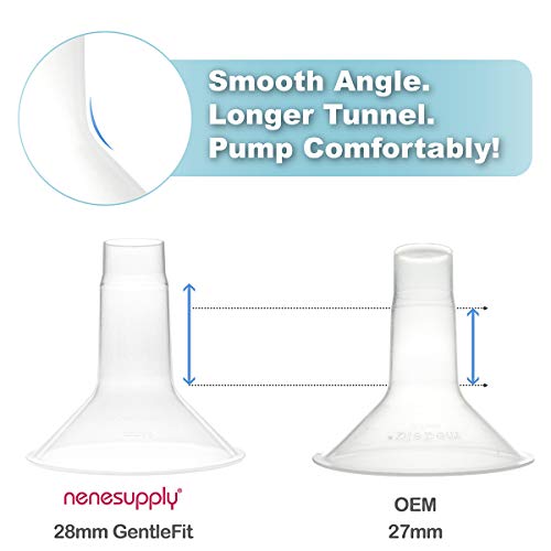 Image of Nenesupply GentleFit Pump Parts 28mm Compatible with Medela Pump in Style Breastpump Not Original Medela Pump Parts Replace Medela Personalfit Connector and Medela Breastshield Valve Membrane Tubing