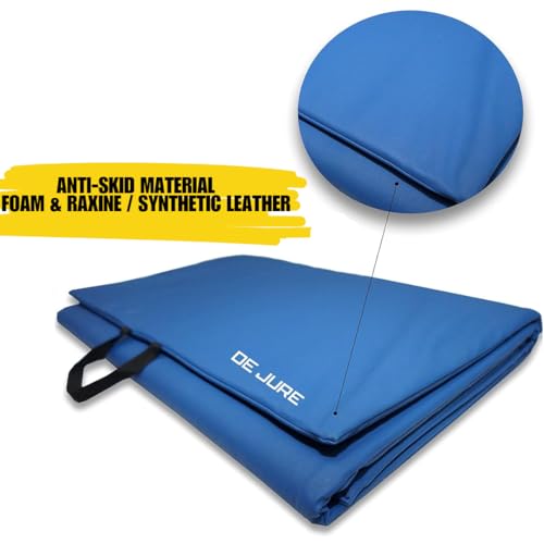Image of ABB INITIO GYM PVC Leatherette Yoga Mat, Unbeatable Non Slip Raxine, Eco Friendly and Odorless Lightweight and Extra Large Size with 10 MM Thickness (Blue)