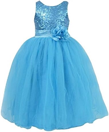 Girl's Sequined Gown Frozen Elsa Dressโฆ