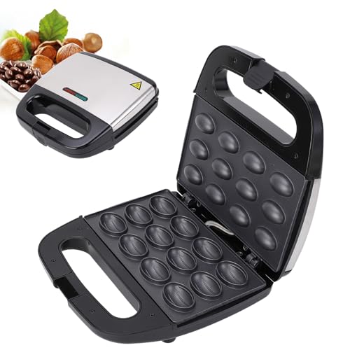 Aoaoy Walnut Cookie Mold Maker, 12 Holes Electric Double Sided Heating Non Stick Oreshki Mold Oreshki Maker with Cool Touch Handle and Non Slip Feet