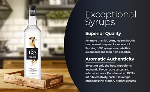 Image of 1883 Eggnog Syrup for Drinks, Made in France, 1 Liter Glass Bottle