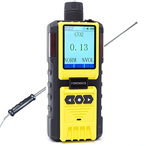 Carbon Dioxide Analyzer by Forensics | USA NIST Calibration | CO2 Analyzer | Range: 0-100% | Resolution: 0.01% | Built-in Pump |