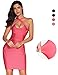 meilun Women's Sleeveless Rayon Slim Fitted Bandage Bodycon Strap Dress (Small, Pink)