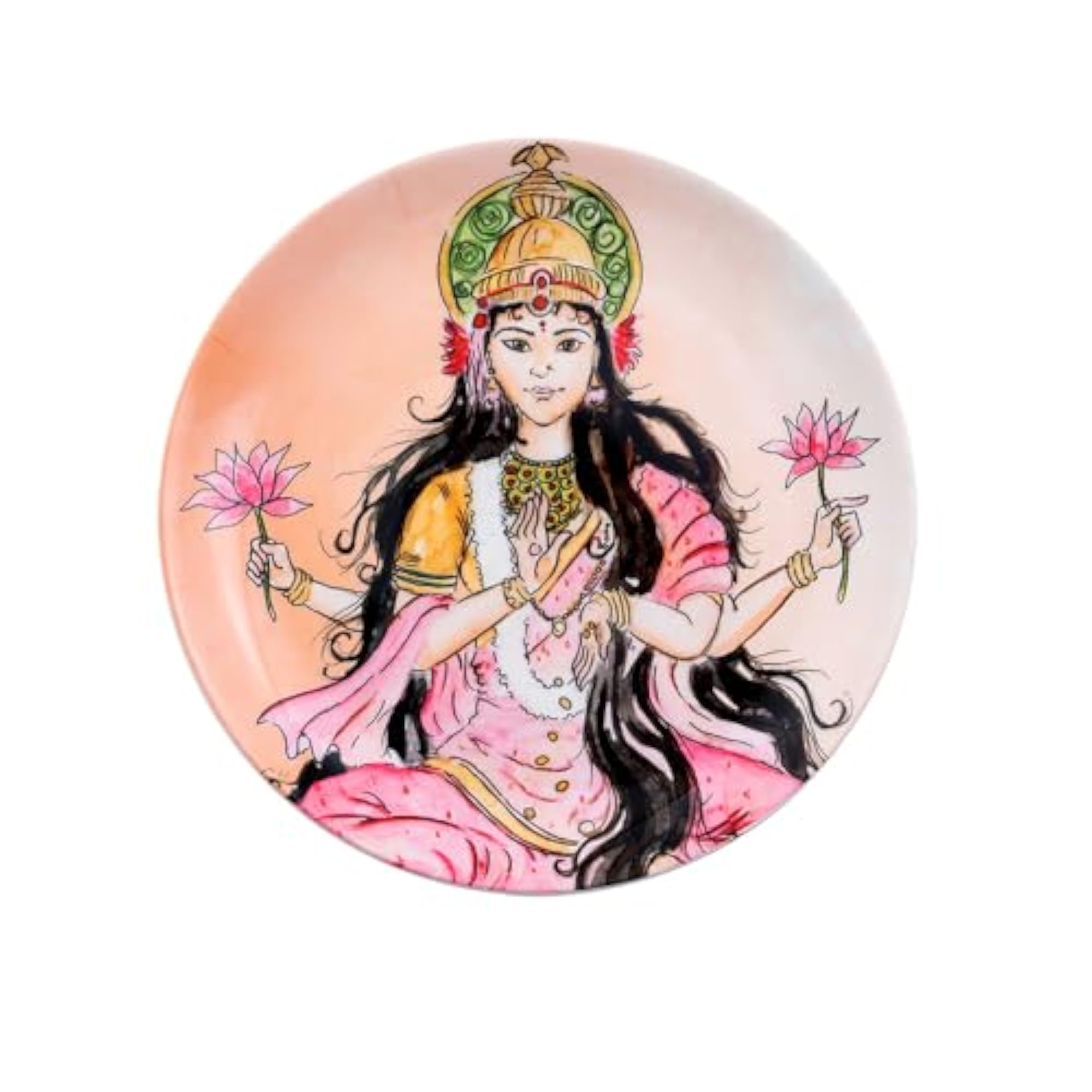 Decorative Wall Plate with Laxmi Design, Gift Box Packaging