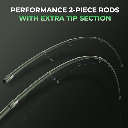 Image of KastKing Spartacus II Twin-Tip Fishing Rod and Reel Combo, Spinning & Casting Combo, Fishing Poles and Reels Combo, KastFlex IM6 Graphite Blanks, 2-Piece Rods with Extra Tip