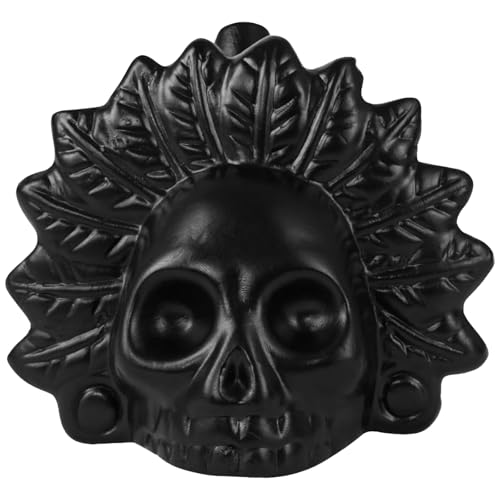 WoskjXas Aztec Death Whistle 125 dB Loudest Scream Whistles 3D Screaming Whistle Terrifying Sound Screaming Aztec War Whistles Day of the Dead Hallowmas Gifts for friend (Black-Wind God)