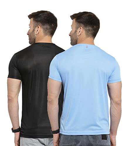 Image of AWG ALL WEATHER GEAR Men's Dryfit Round Neck Half Sleeve T-Shirts - Pack of 2