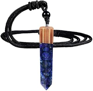 Nupuyai Healing Crystal Point Pendant Necklace for Women Men, Spiral Hexagonal Stone Pendant with Adjustable Cord 60cm