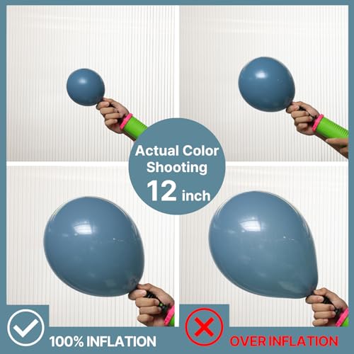 Image of PartyWoo Slate Blue Balloons 100pcs Different Sizes Pack of 18 12 10 5 Inch Navy Dusty Blue Boho Neutral Balloon Arch Kit for Baby Shower Graduation Jungle Ocean Birthday Party Decorations Blue-F36