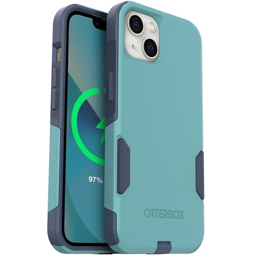 OtterBox iPhone 13 (Only) – Commuter Series Case – Thin, Dual-Layer, Pocket-Friendly, Port Cover – Teal/Blue