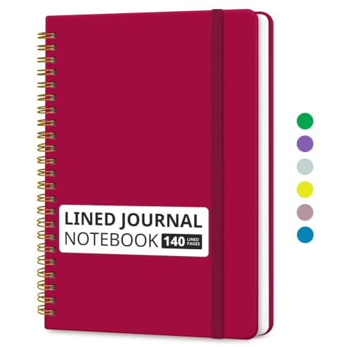 Image of Taja Lined Spiral Notebook for Work, 5.7 inchx7.9 inch Spiral Journal College Ruled