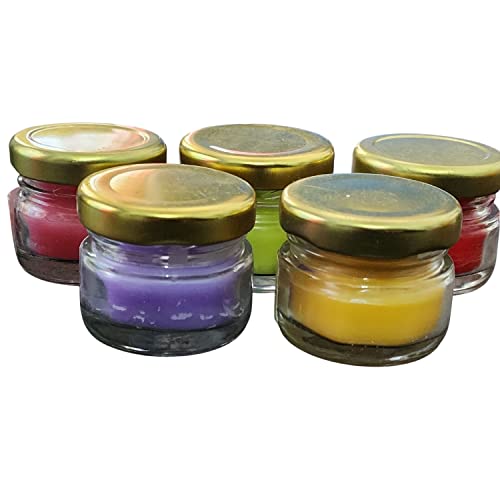 Image of Mini Jar Paraffin Wax Candles Perfect for Decoration of Dinner, Wedding Parties, Church, Spa, Restaurant, Smokeless Dripless Long Lasting(Set of 5 - Burn Time: 6 Hr)