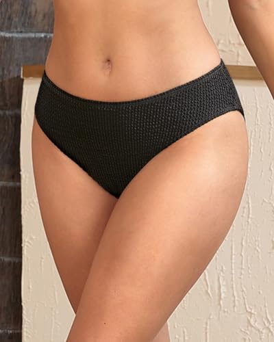 Image of Daci Women's Mid-Rise Full-Coverage Bikini Bottom | Mid-rise bikini bottom with full rear coverage in 82% nylon and 18% spandex for comfortable swimming and beachwear
