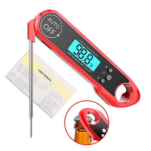 C100AE Meat Thermometer, Digital Cooking Thermometer Instant Reading, Barbecue Meat Thermometer, Food Thermometer with Probe, Calibrable and Waterproof