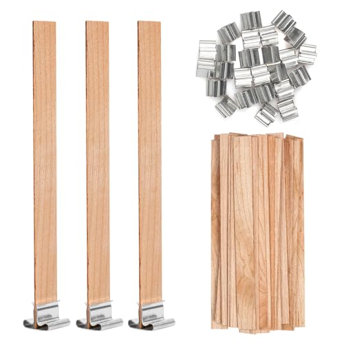 VABNEER 50 Stücke Docht für Kerzen Holz Kerze Docht Kerzen Dochte für Kerzenherstellung DIY...