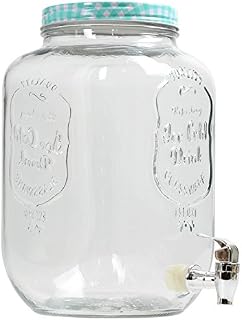 8 Litre Large Barrel Clear Glass Jar Cocktail Beverage