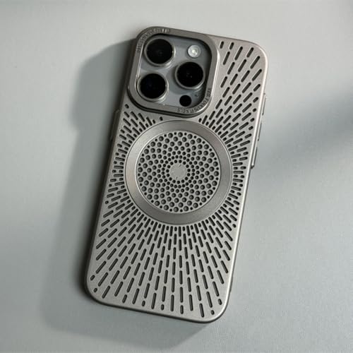Coque respirante pour iPhone 16 Pro Max : étui rigide haute performance gris titane
