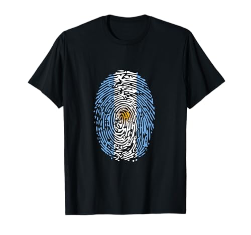 Unique Argentina Identity Fingerprint National Flag Colors T-Shirt