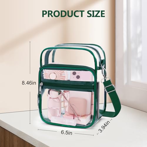 Image of Blvornl Clear Crossbody Bag with Adjustable Shoulder Strap, Stadium Approved PVC Purse Bag, Messenger Bag