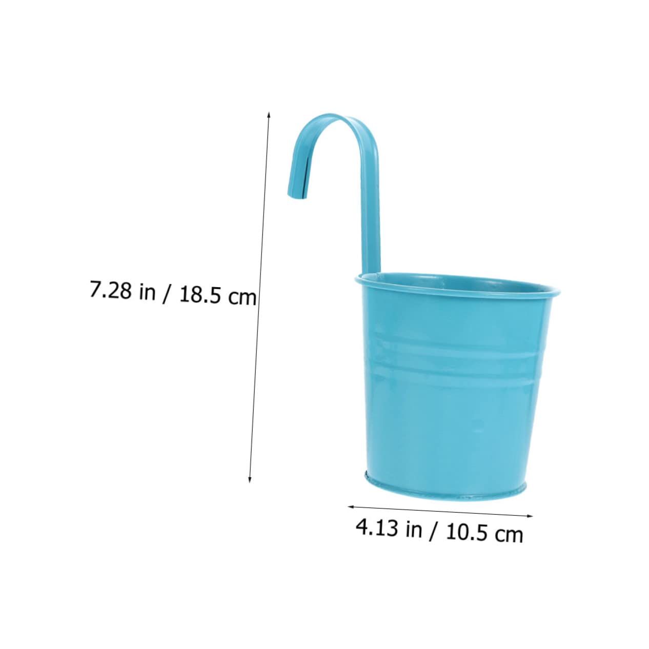 Jardinière Amovible Fleurs en Balcon Jardin Bleu, Pot Suspendue de Fer Crochet et Trou de Drainage, Lot de 4 pour Intérieur