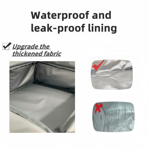Image of Cooler Bag - Insulated Leak Proof Thermal Bag with Folding and X-Shape Zipper Design- Beach Travel Camping Lunch Cooler Bag Frozen Food Shopping Bags (Grey)