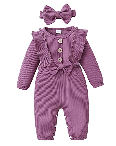 Image of Mioglrie Newborn Baby Girl Clothes One Piece Jumpsuits Clothes Short Sleeve Rompers Summer Clothes for Baby