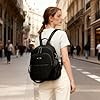 JANSBEN Rucksack Damen Klein, Elegant Cityrucksack Kleiner Anti-Diebstahl Tagesrucksack Backpack Women Wasserdicht Mini Damenrucksack 2 in 1 für Lässig Schule Reise Arbeit, Schwarz #1