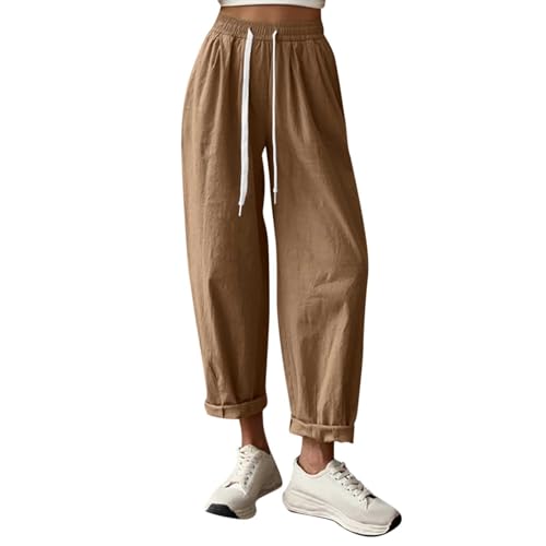 Women Casual High Waist Pants Summer Solid Long Palazzo Pants Beach Trousers Loose Business Work Office Trousers
