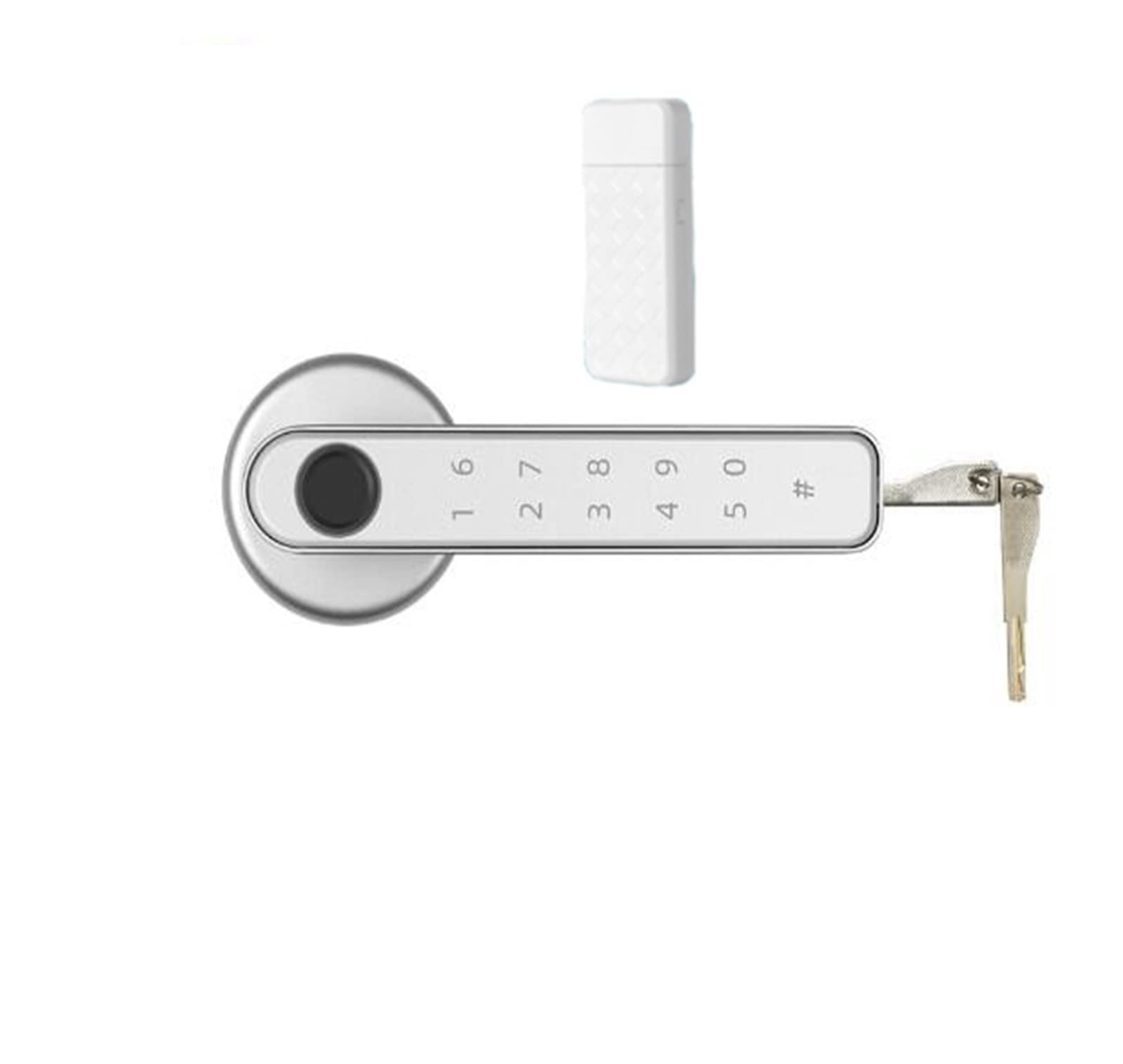 CVFRDD Smart Door Knob, Home Smartlife Fingerprint & PIN Wireless Smart Handle Lock Biometrics Tuya Blue-tooth Access Control Door Keyless Entry Door Handle(Kit5)
