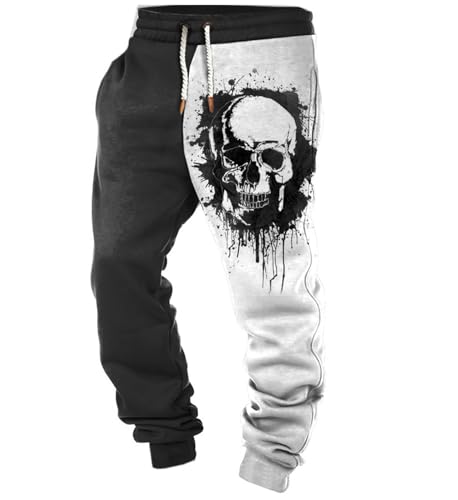 XUSAI Herren-Western-Fleece-Country-Jogginghose mit Totenkopf-Grafik, lässig, locker, Übergröße, Jogginghose, Fitnessstudio, Workout, aktive Hose,A,XL XUSAI Herren-Western-Fleece-Country-Jogginghose mit Totenkopf-Grafik, lässig, locker, Übergröße, Jogginghose, Fitnessstudio, Workout, aktive Hose,A,XL