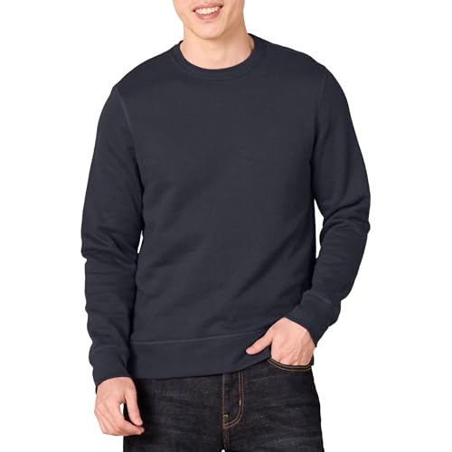 Amazon Essentials Sweat-shirt à col rond en polaire (grandes tailles disponibles) Homme, Bleu Marine, L
