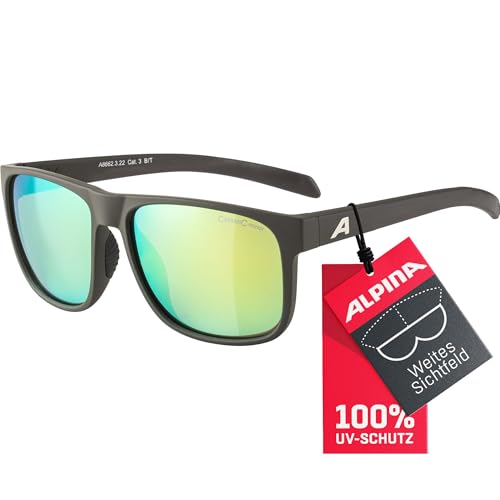 ALPINA NACAN III - Verzerrungsfreie und Bruchsichere Sonnenbrille Mit 100% UV-Schutz Für Erwachsene, coffee-grey matt, One Size
