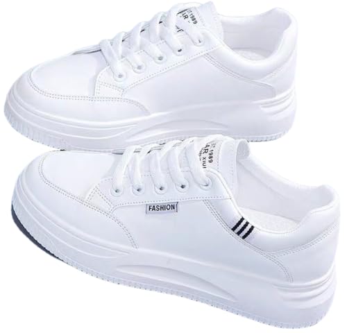 Women's Comfort Trendy Sneakers So Light Weight Rubber Soft Sole Korean Style Platform Chunky Casual Sneakers