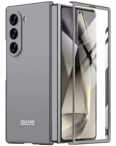 Miimall Ultra Thin for Galaxy Z Fold 6 Case, Full Body Case with Built-in Screen Protector Pocket-Friendly Shockproof Protective Slim Matte Cover for Samsung Galaxy Z Fold 6 Phone Case Gray